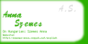 anna szemes business card